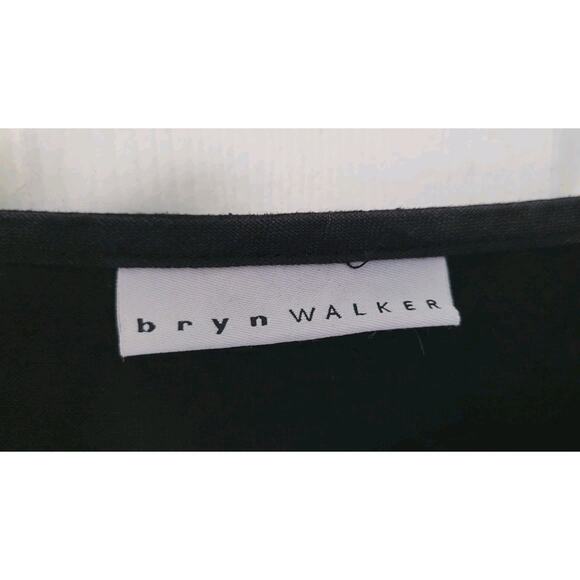 Bryn Walker Top Womens XL Black Front Pocket Linen Tunic Oversized Lagenlook - Picture 2 of 5